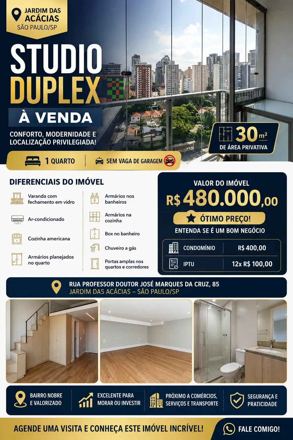 Foto do imóvel Studio à Venda, 30 m² em Jardim das Acácias - São Paulo