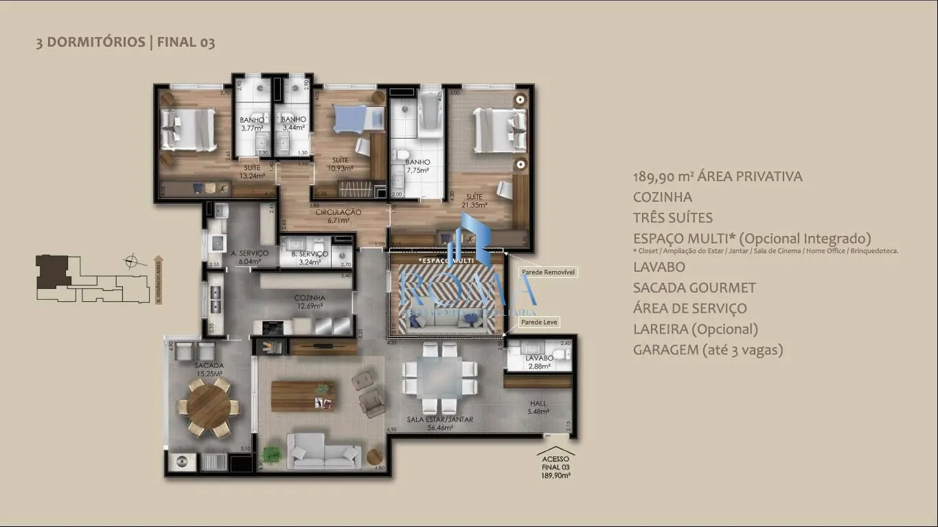 Imagem MONTLINE! 193m² ÁREA ÚTIL - INFRA COMPLETA - CENTRO