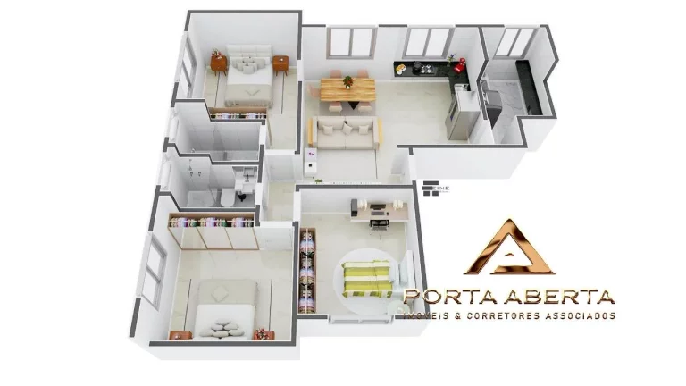 Imagem Aptos 2 Quartos, sendo 1 Suite - Iguacu - COD 1015