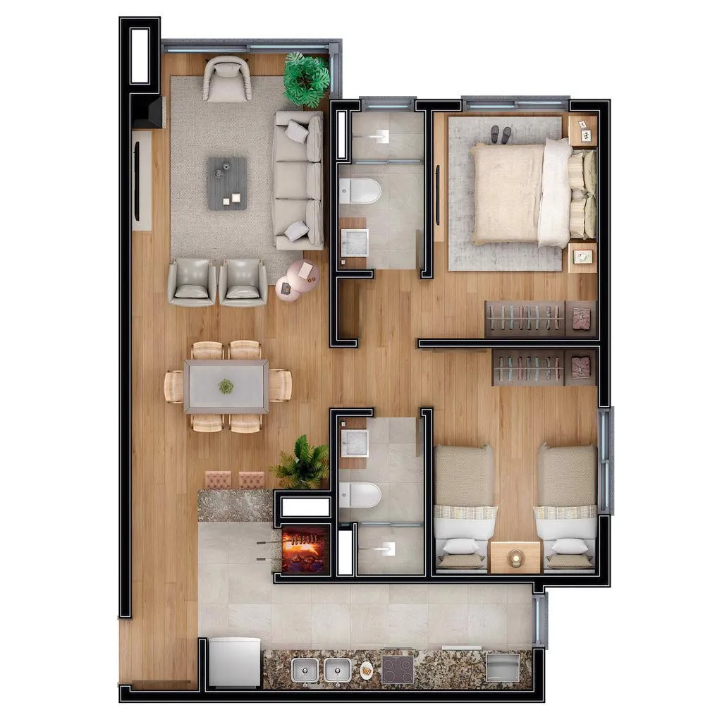 Imagem Apartamento à venda em Gramado, Carniel, com 2 quartos, 84.94m2