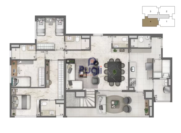 Imagem Cobertura Duplex a Venda no ISLA BY CYRELA em Santo Amaro, São Paulo, SP | 267m2 - 4 Suítes - 3 Vagas Fixas