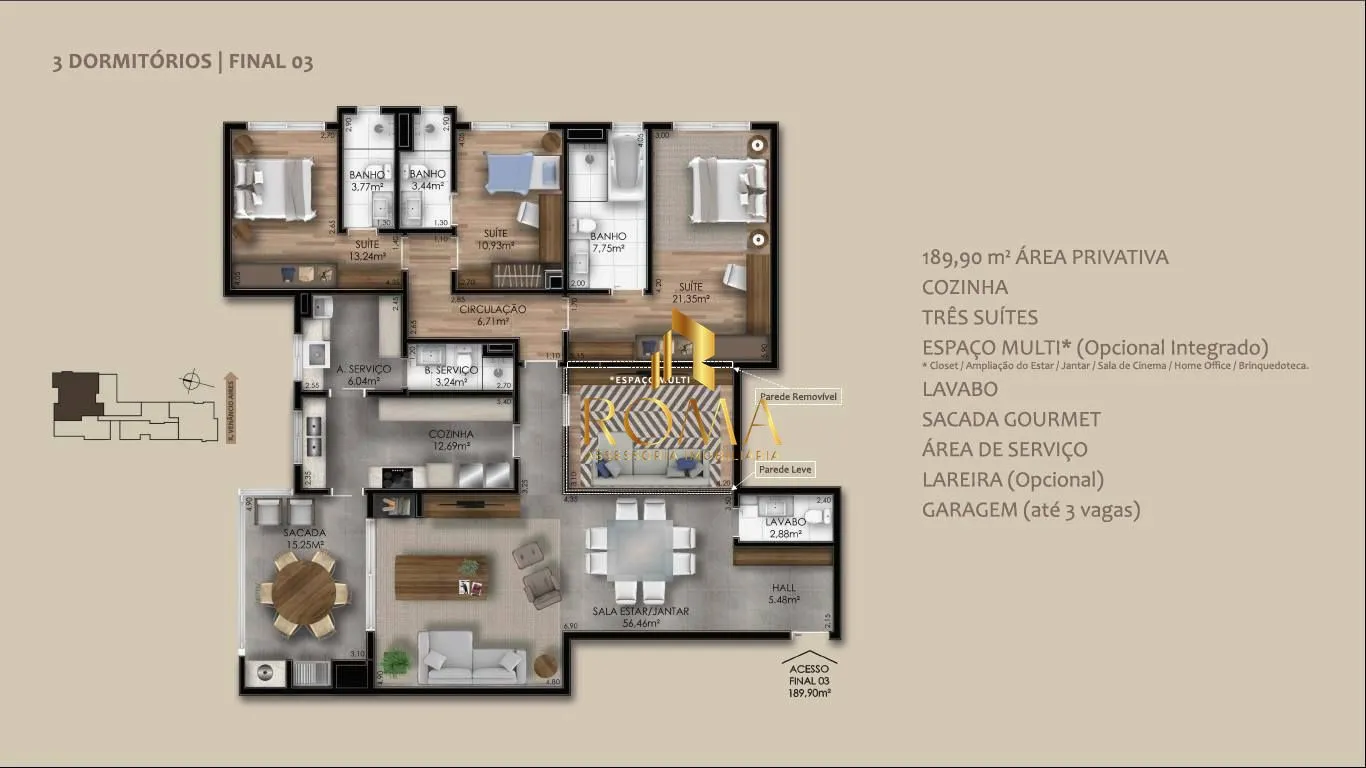 Imagem MONTLINE! 193m² ÁREA ÚTIL - INFRA COMPLETA - CENTRO