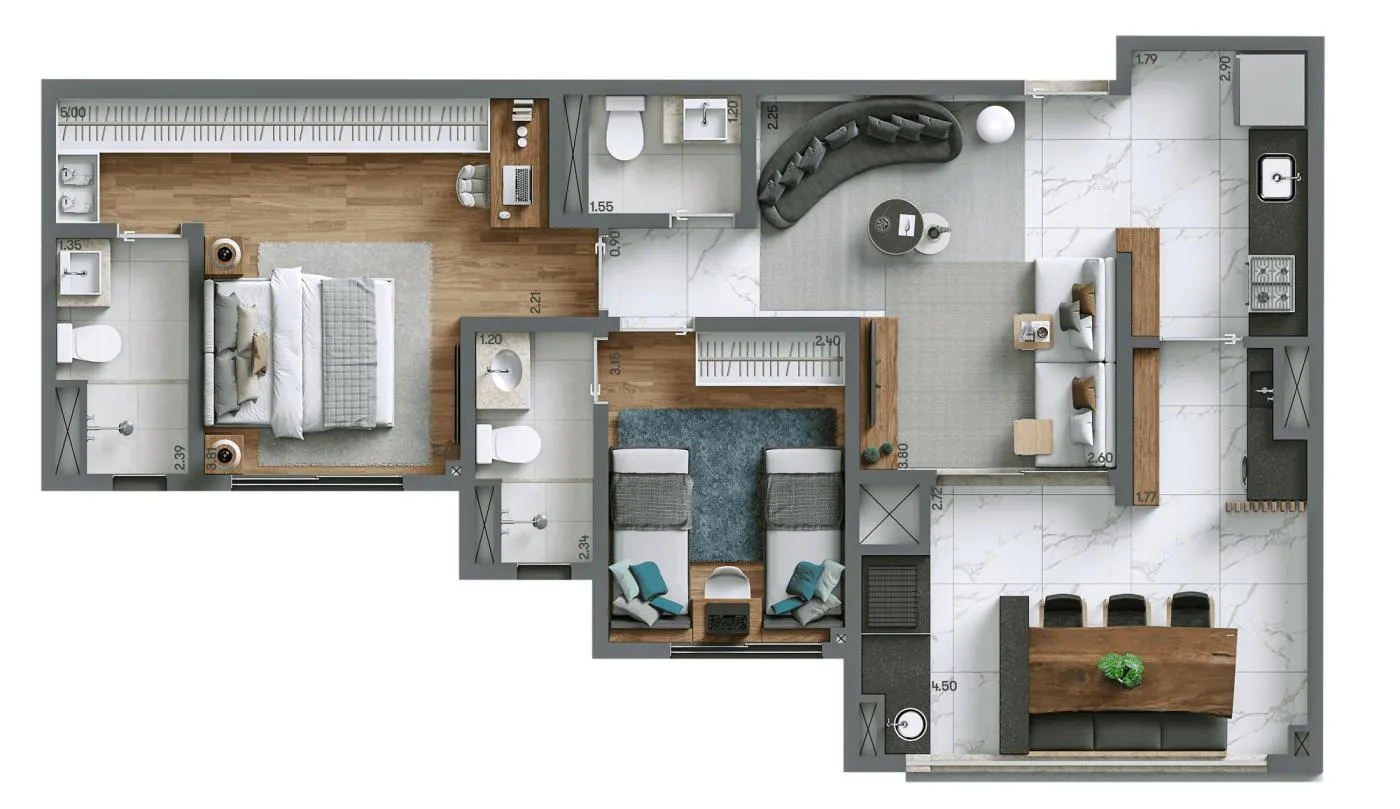 Imagem Apartamento para Venda em São Paulo, Alto do Ipiranga, 3 dormitórios, 1 suíte, 3 banheiros, 2 vagas