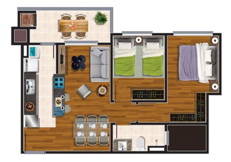 Imagem Apartamento à venda em Caxias do Sul, São Leopoldo, com 2 quartos, 52.41m2