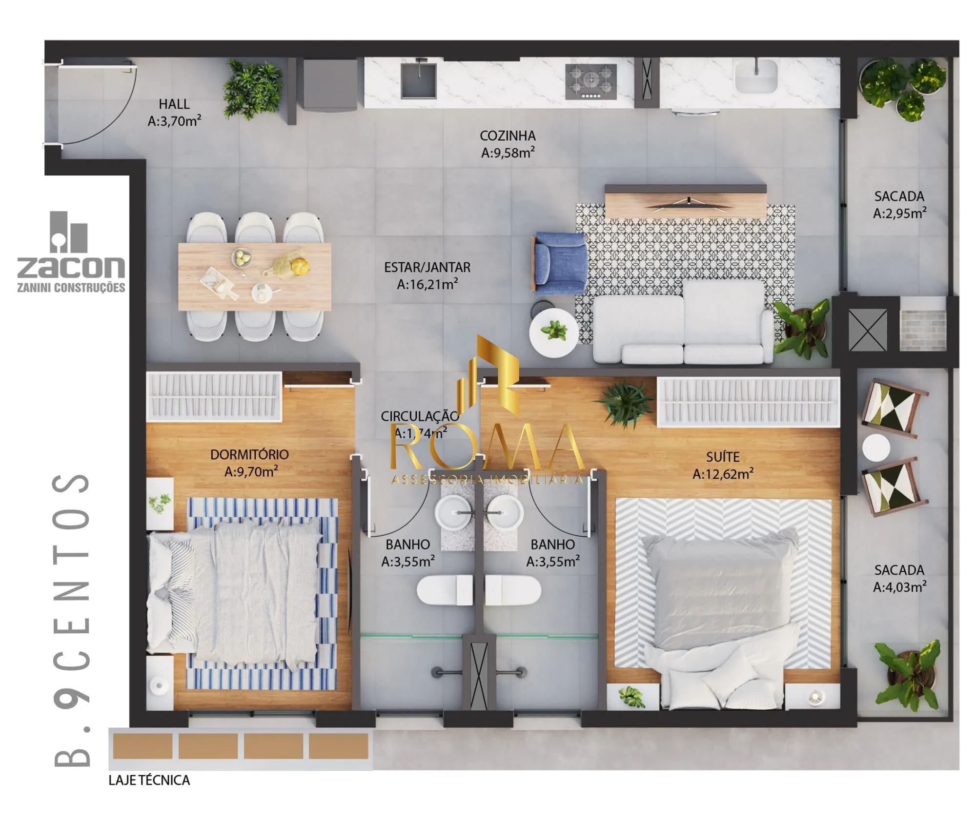 Imagem B.9Centos | Apartamento Novo no Centro de Santa Maria