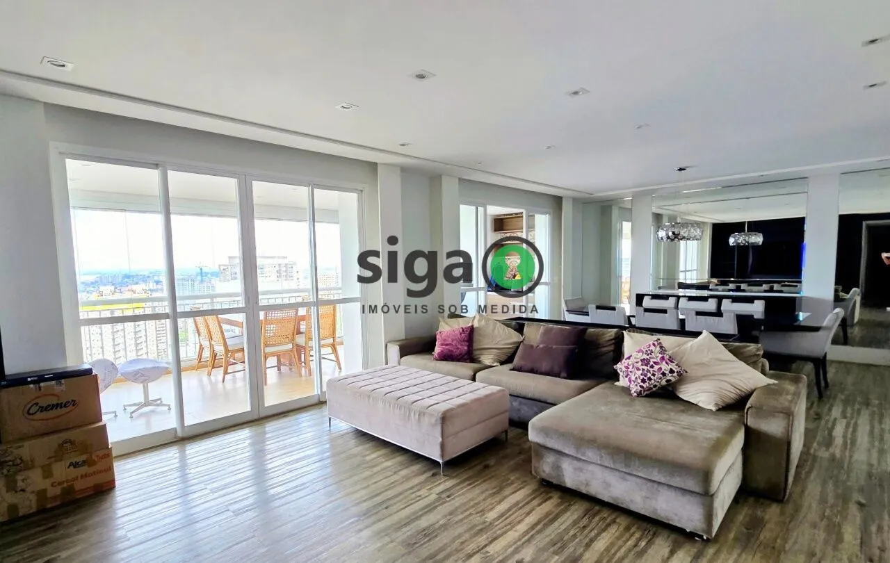 Imagem Apartamento alto padrão de 223 m2 para locação, mobiliado, com 4 quartos e 4 vagas na Vila Andrade