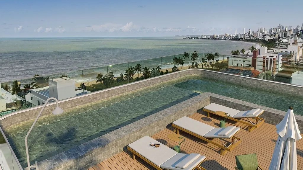 Imagem Flat 18 m² a 100m da praia, vista mar, lazer completo e localização premium em Jardim Oceania, João Pessoa.