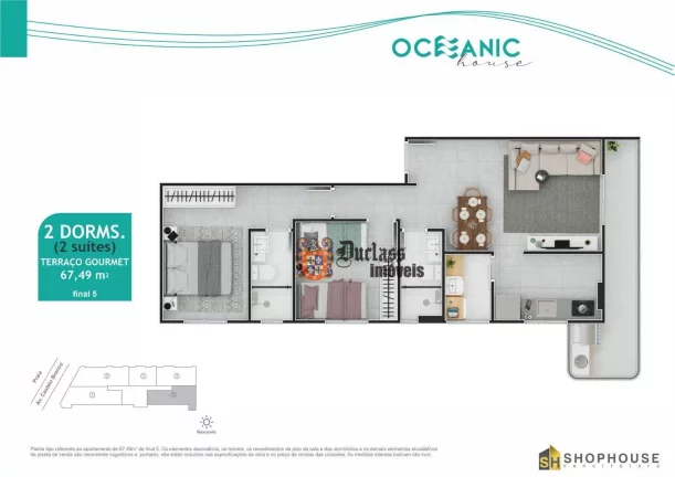 Imagem Apartamento com 2 dormitórios sendo 1 suíte à venda, 67,49 m² a partir de R$ 539.000 - Maracanã - Praia Grande/SP