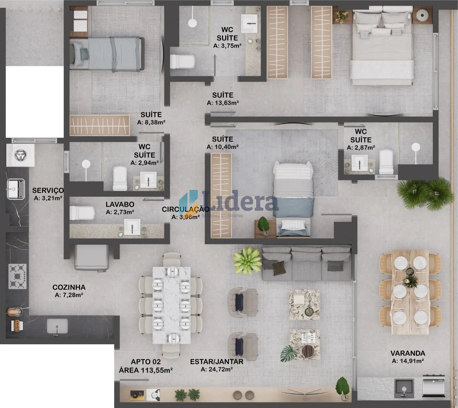 Imagem Apto - 1 Quarto - 55,68 m² - Intermares, Cabedelo/PB