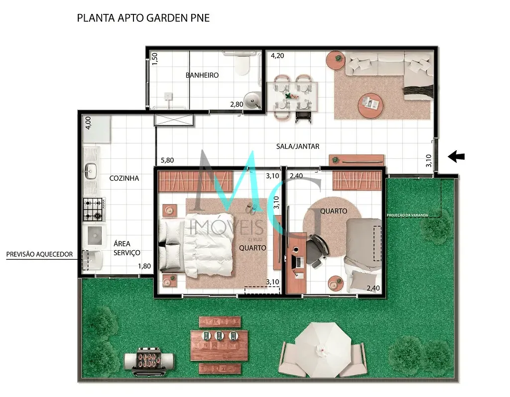 Imagem Garden à venda 2 Quartos 42.78M² Campo Grande Rio de Janeiro - RJ | Varandas Mendanha