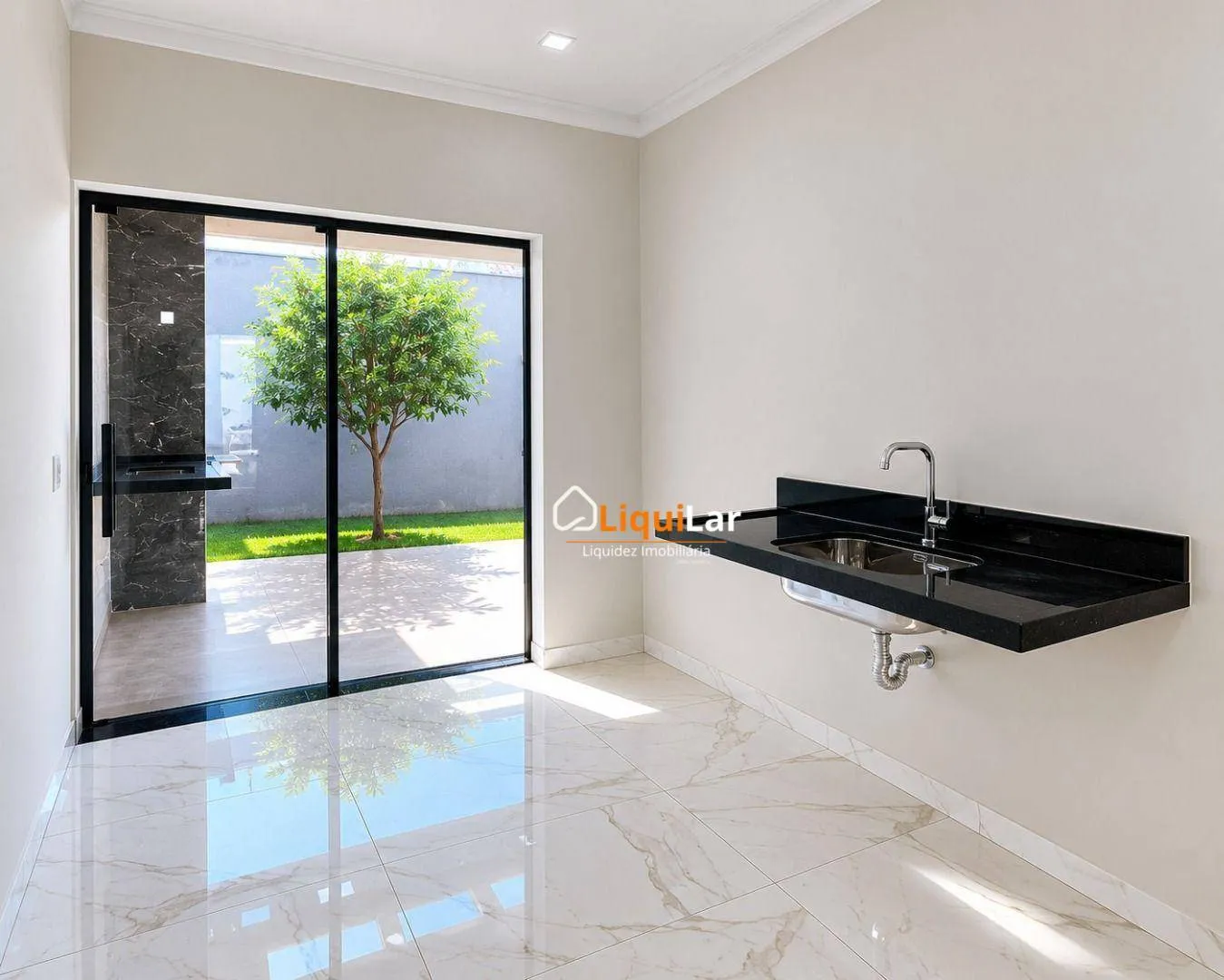 Imagem Casa à Venda no Residencial Carlota I com 3 Quartos, Suíte, Área Gourmet e Condomínio Exclusivo