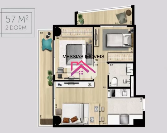 Imagem APARTAMENTO DE 1 DORMITÓRIO E SEM VAGA - SMART HOUSES JARDINS - ARVO REBOUCAS