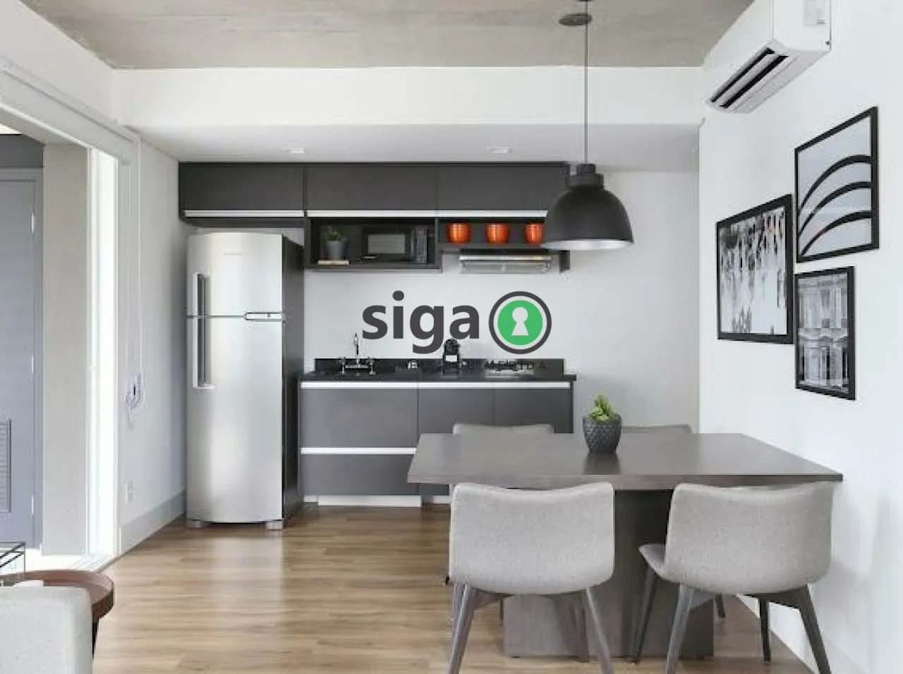 Imagem Studio com 64m², no Brooklin, com 1 quarto, 2 banheiros e 1 vaga, Mobiliado para Locação