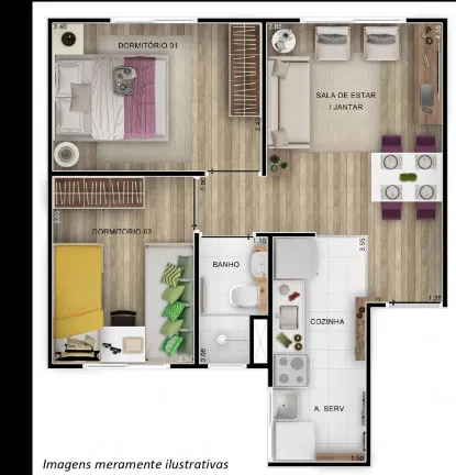 Imagem Apartamento com 2 Quartos à Venda, 42 m² em Setor Garavelo - Goiânia