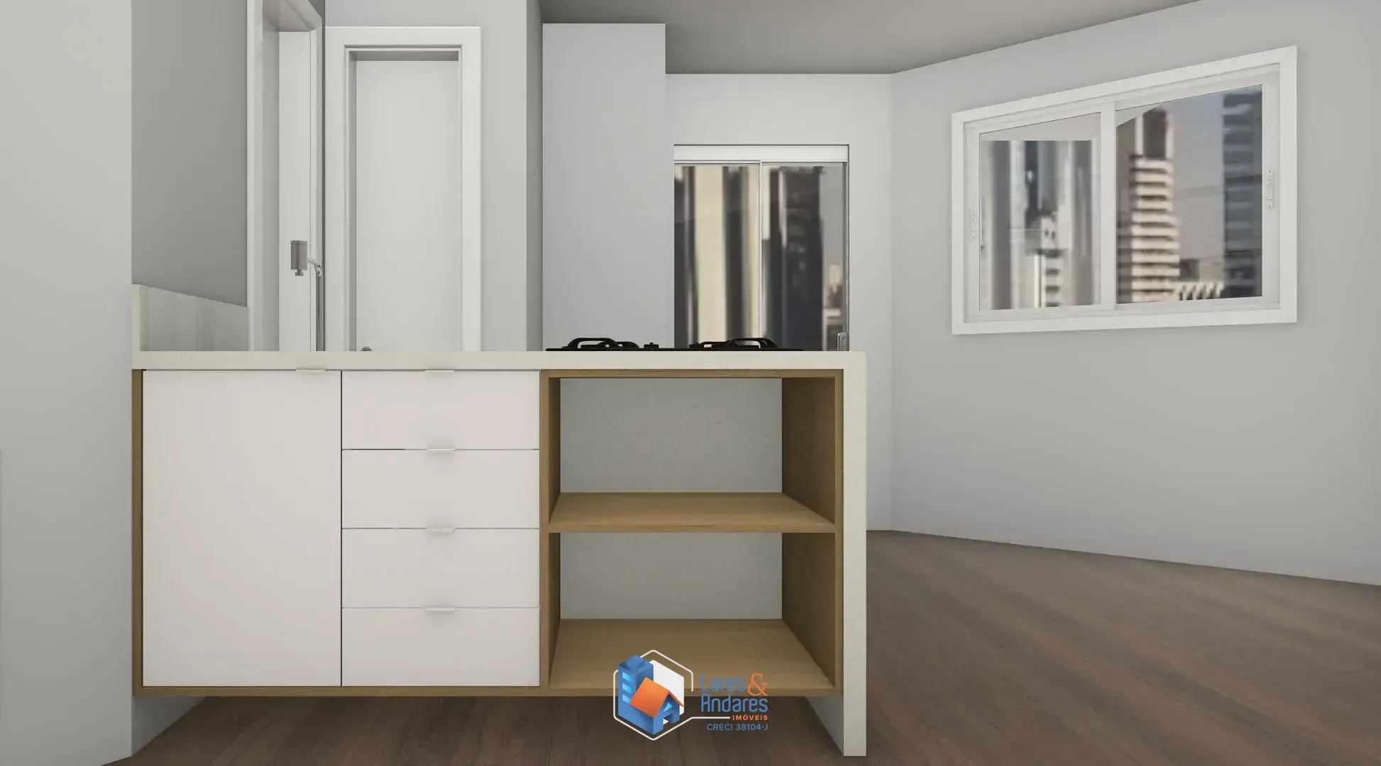 Imagem APTO À VENDA COM 39 M², 1 DORM, ARMÁRIOS PLANEJADOS, SACADA, COZINHA AMERICANA COM COOKTOP E 1 VG - JARDIM PAULISTA - SP.