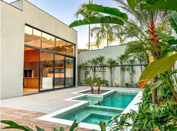 Imagem Casa moderna com 3 suítes e escritório a venda, por R$ 3.190.000 - Condomínio Alto Padrão - Indaiatuba/SP