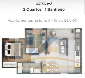 Imagem Apartamento para Venda em Pinhais, Centro, 2 dormitórios, 1 banheiro, 1 vaga