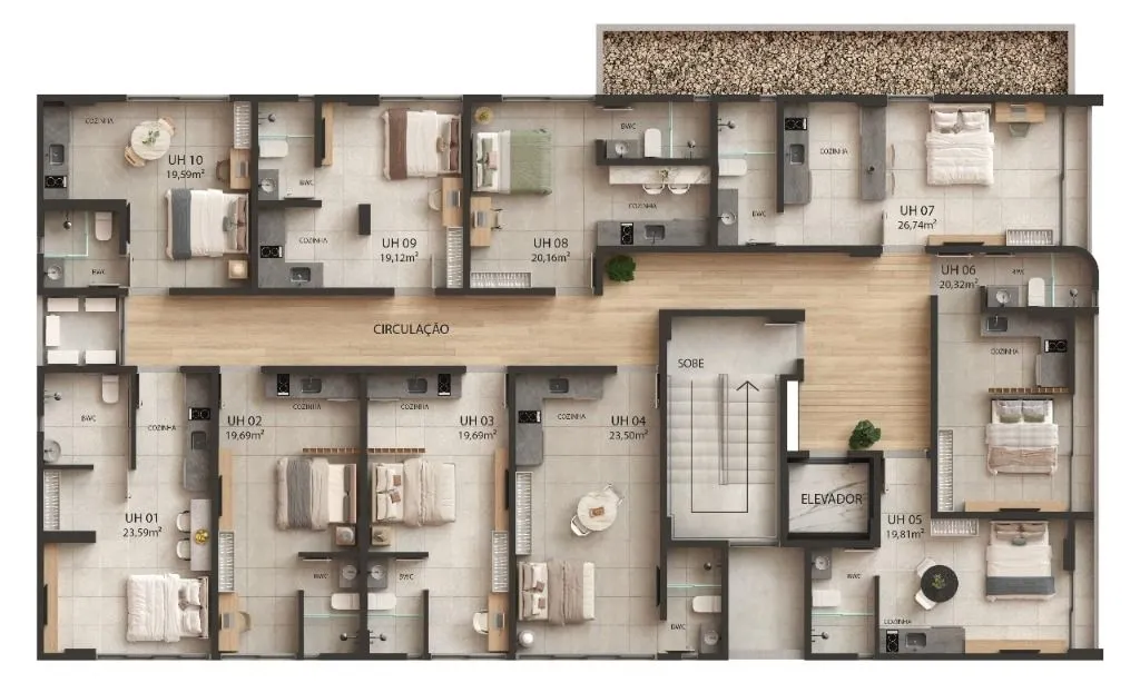 Imagem Flat com 1 dormitório à venda, 20 m² por R$ 251.365,00 - Jardim Oceania - João Pessoa/PB