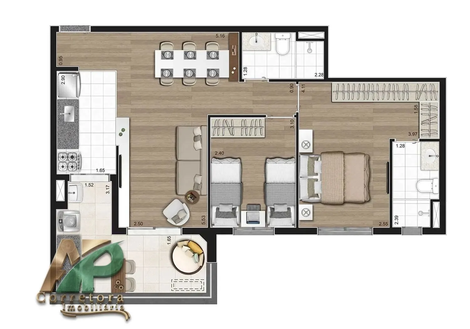 Imagem Condomínio Horizon Alto da Lapa - Apartamento 75m² Alto da Lapa | 2 Dorms. (1 Suíte) e 2 Vagas | Venda