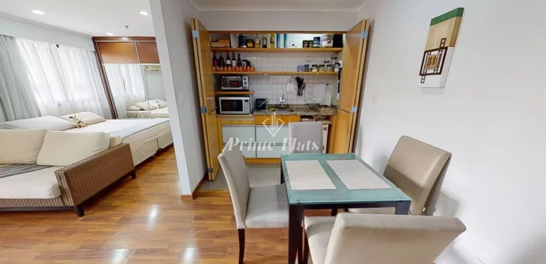 Imagem Flat disponível para venda no Hotel Slaviero Essential São Paulo Ibirapuera, com 35m², 1 dormitório e 1 vaga