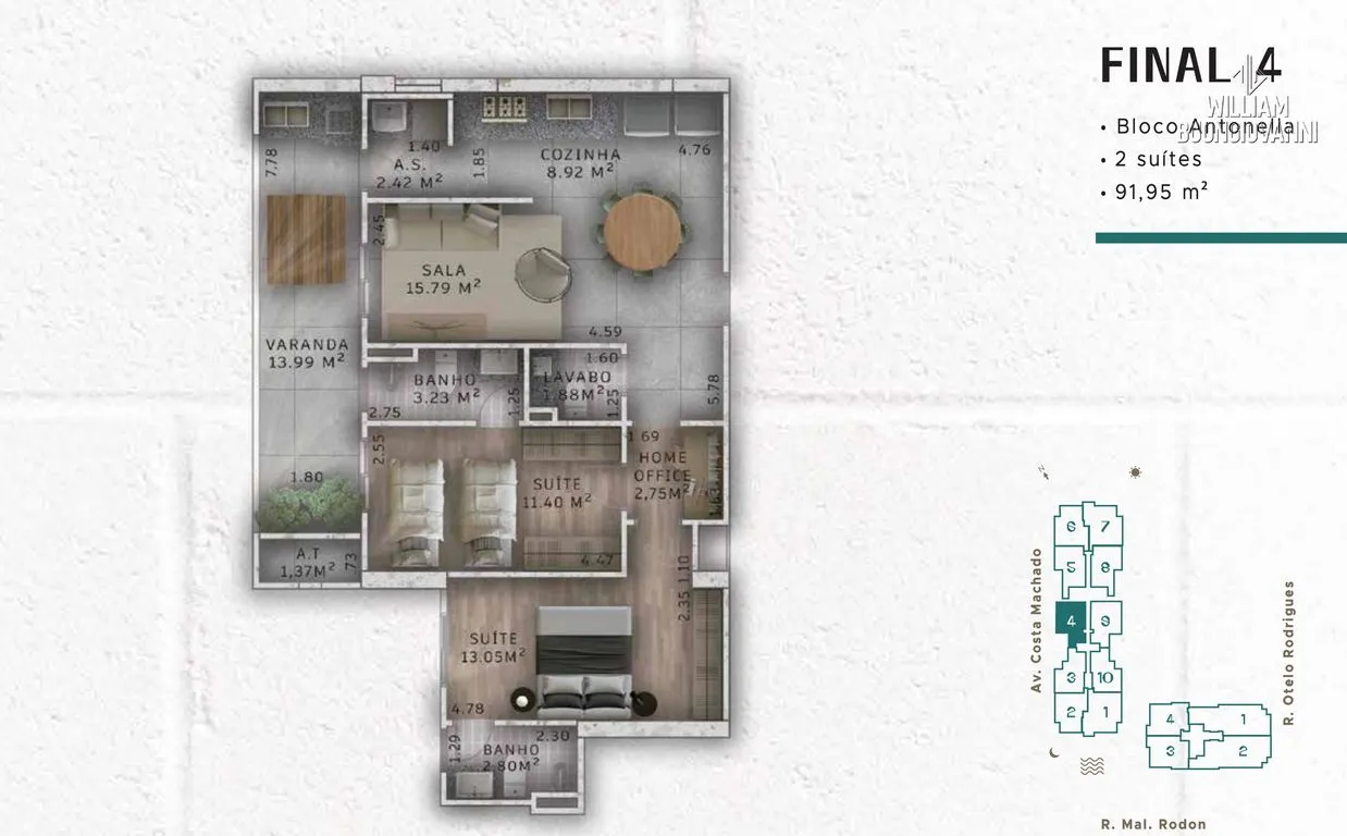 Imagem APARTAMENTO EM PRAIA GRANDE, FORTE, 2 DORM, 2 SUÍTES