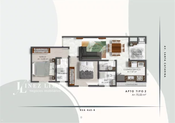 Imagem Apartamento para Venda em Itapema, JARDIM PRAIA MAR, 2 dormitórios, 2 suítes, 3 banheiros, 1 vaga