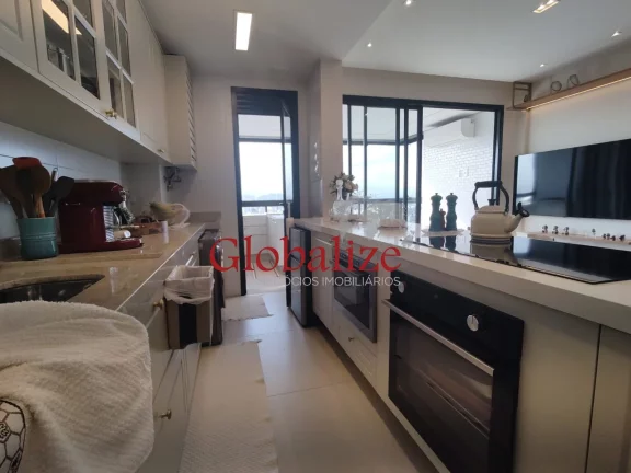 Imagem Apartamento mobiliado de 83 metros 1 dormitório 1 suíte, 2 vagas coberta demarcada com elevador na Aparecida Santos R$1.550.500,00