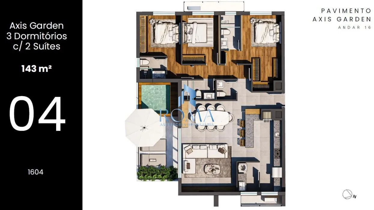 Imagem ESSENZA HOME CLUB -AXIS - GARDEN COM PISCINA PRIVATIVA