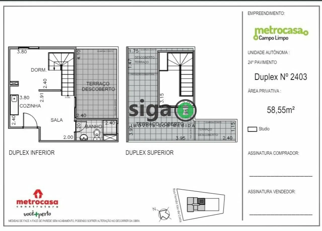 Imagem Apartamento Duplex 1 Quarto, 58m² á venda Campo limpo