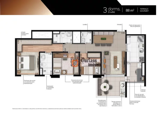 Imagem Apartamento com 3 dormitórios à venda, 88 m² a partir de R$ 954.000 - Anália Franco - São Paulo/SP