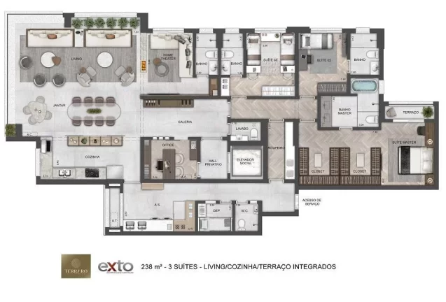 Imagem TERRARO VILA ROMANA - EXTO - Aptos de 220 e 238m², no ponto mais nobre da Vila Romana!!