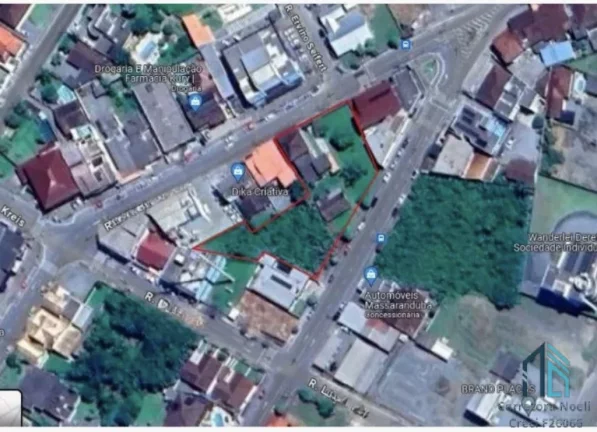 Foto do imóvel Terreno 2.640,62 m², com frente para as duas principais avenidas da cidade no Centro Massaranduba SC