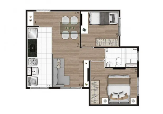 Imagem Apartamento com 2 Quartos à Venda, 40 m² em Jardim Adelfiore - São Paulo
