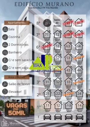 Imagem Apartamento à venda em São Paulo - Vila Matilde: 2 quartos, 1 sala, 1 banheiro, 1 vaga de garagem - 43 m² de área.