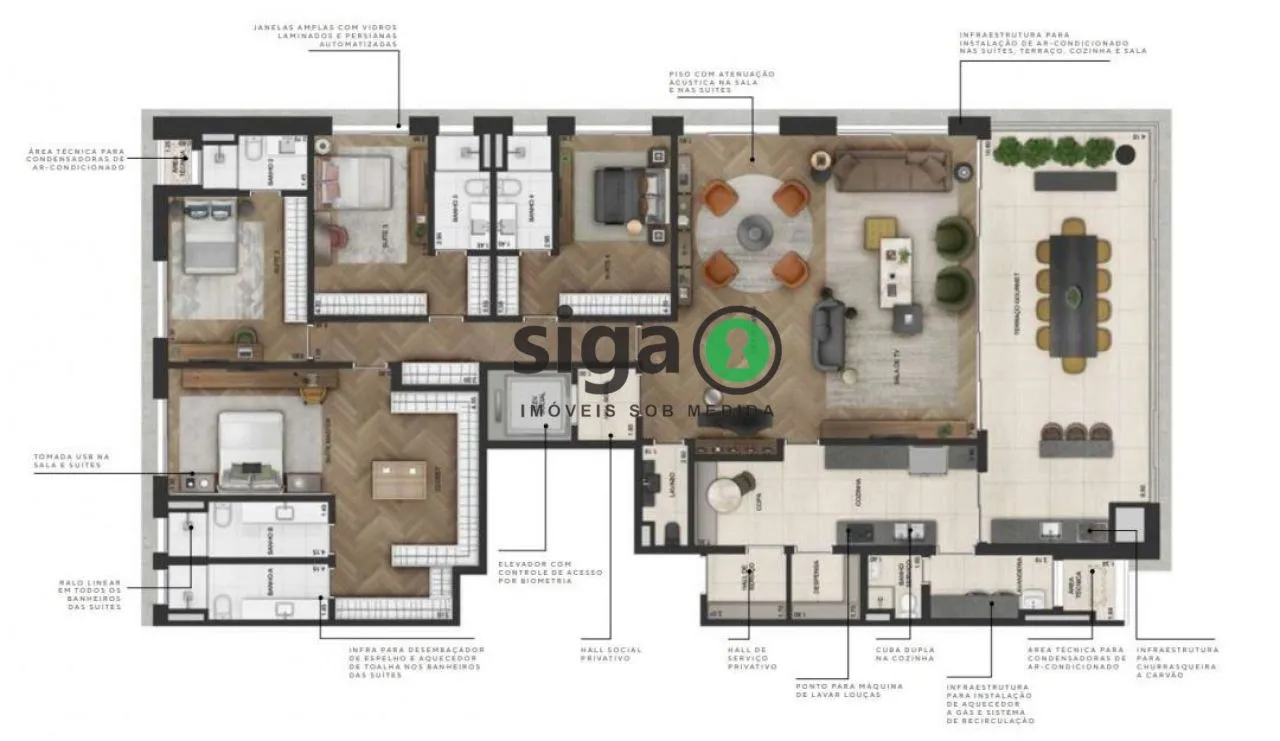 Imagem Apartamento de 322 m² com 4 Suítes e 4 Vagas no Jardim América - São Paulo