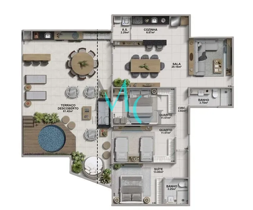 Imagem Cobertura Horizontal à venda 3 Quartos 1 Suite 3 Vagas 108.82M² Recreio dos Bandeirantes Rio de Janeiro - RJ | Aveiro