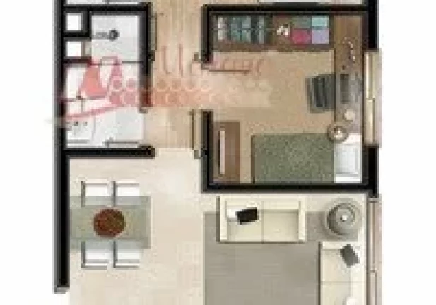 Imagem 2 dormitórios, 1 suite, 1 vaga, com infraestrutura