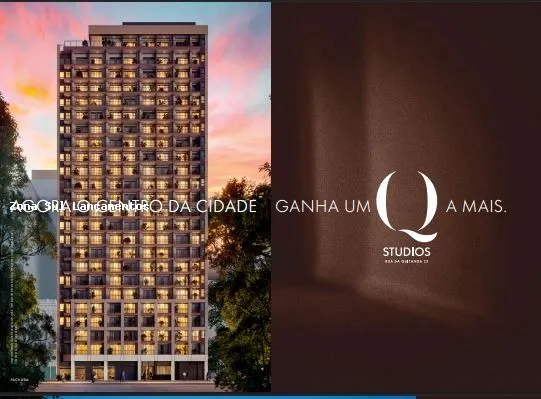Imagem QStudios Rua da Quitanda 23 · Lançamento 2026 · A partir de R$ 349 mil · Centro do Rio