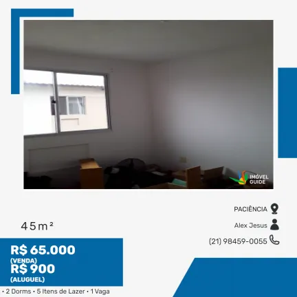 Foto do imóvel Apartamento com 2 Quartos à Venda ou Locação, 45 m² em Santa Cruz - Rio de Janeiro