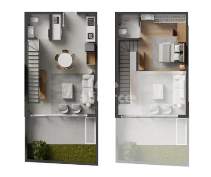 Imagem Loft com terraço externo - 1 dormitório I 1 suíte I 56,68m² I Vaga de garagem - Coqueiros, Florianópolis/SC