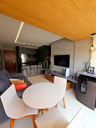 Imagem Lindo apartamento decorado vista mar quarto e sala varanda gourmet a venda em Armação