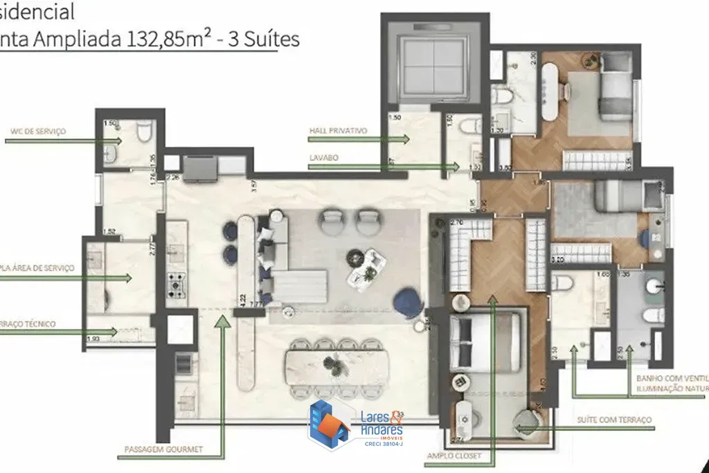Imagem Apartamento à venda 3 Quartos 3 Suites 2 Vagas 133M² Butantã São Paulo - SP