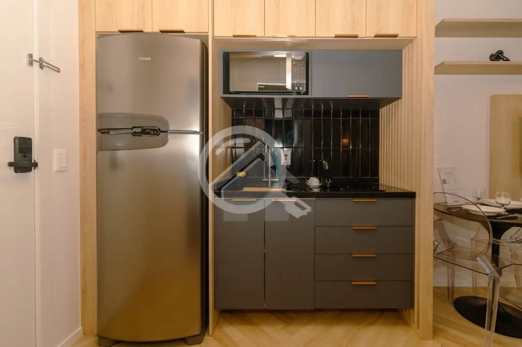 Imagem Studio novo, mobiado e aconchegante de 28m² com ótima iluminação, cozinha planejada e equipada, ...