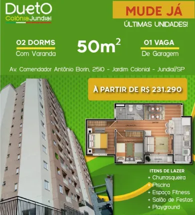 Imagem Apartamento com 2 Quartos à Venda, 50 m² em Jardim Rosaura - Jundiaí