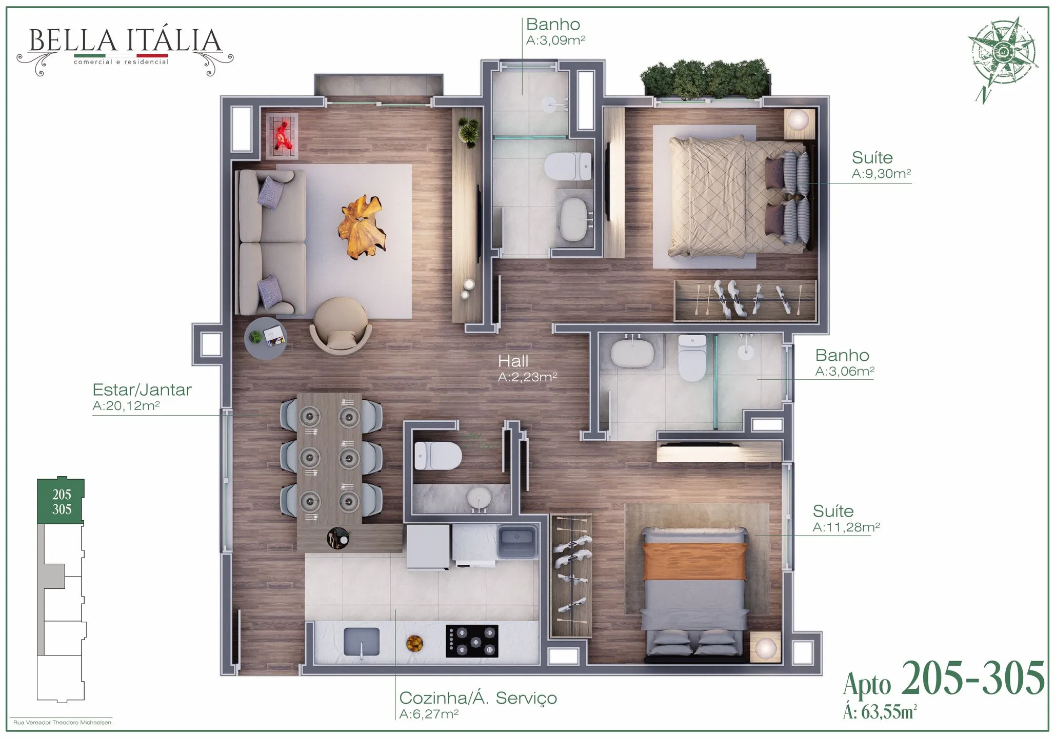 Imagem Apartamento à venda em Gramado, Moura, com 1 quarto, 42.79m2