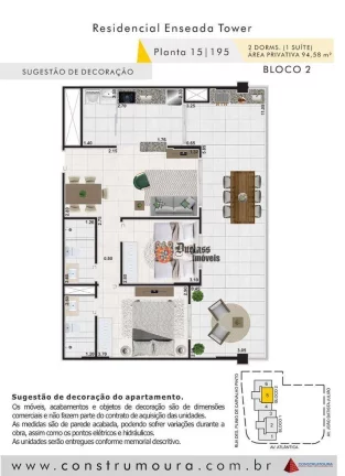Imagem Apartamento com 2 dormitórios à venda, 94,58 m² a partir de R$ 766.098,00 - Enseada - Guarujá/SP