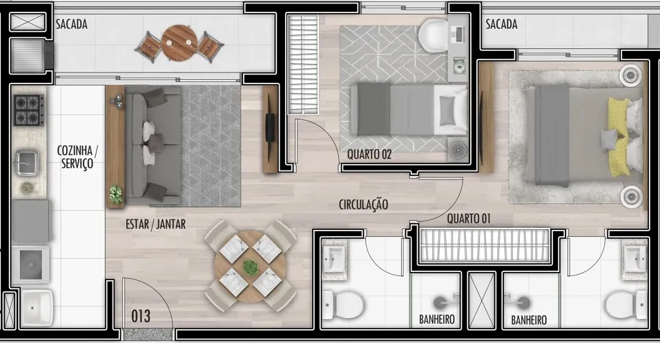 Imagem Apartamento à venda em Curitiba, Santa Cândida, com 3 quartos, 57,94m²
