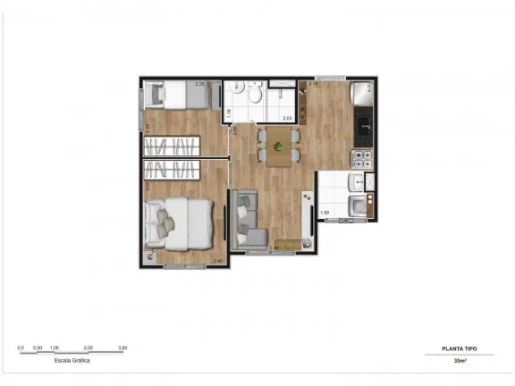 Imagem Apartamento com 2 Quartos à Venda, 37 m² em Cidade Satélite Santa Bárbara - São Paulo
