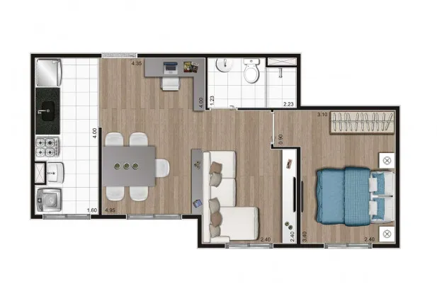 Imagem Apartamento com 2 Quartos à Venda, 40 m² em Jardim Adelfiore - São Paulo