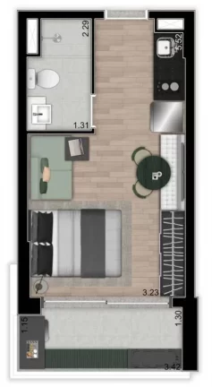 Imagem IBIRA BY YOU - Studio de 24m² (Unidade de Revenda), a 450 metros da Estação Moema do Metrô!